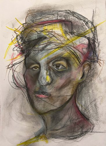Kohle und Pastell auf Papier, 27x34cm Ohne Titel, 2024