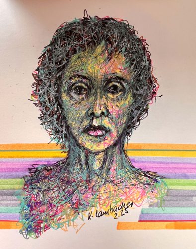 Tinte und Acrylstift auf Papier, 14x19cmOhne Titel, 2025