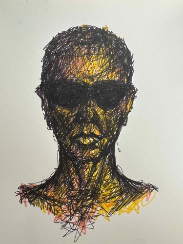 Tusche und Acrylstift auf Papier, 14x19cmOhne Titel, 2025