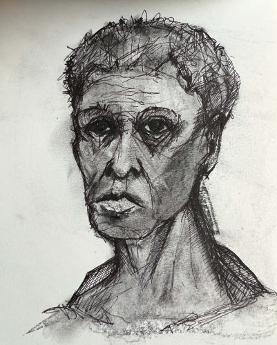 Tusche und Kohle auf Papier, 14x19cmOhne Titel, 2025