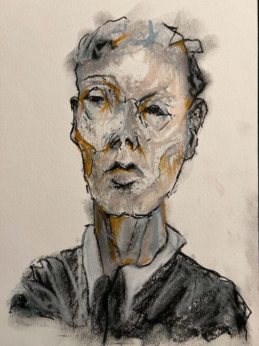 Tusche und Pastell auf Papier, 22x28cm Ohne Titel, 2025