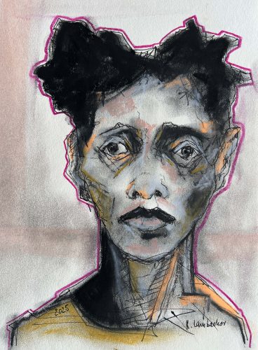 Tusche und Pastell auf Papier, 22x28cm,Ohne Titel, 2025